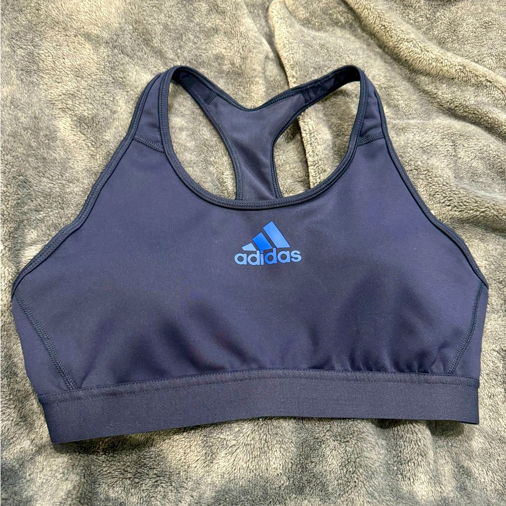 Adidas Navy blue sports bra size L